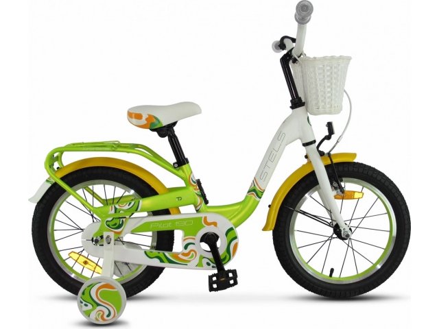 Детский велосипед Stels Pilot 190 16 V030 рама 9” Зелёный/жёлтый/белый