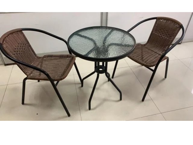 Комплект кофейный Bistro (стол и 2 кресла), 210171 темно-коричневый