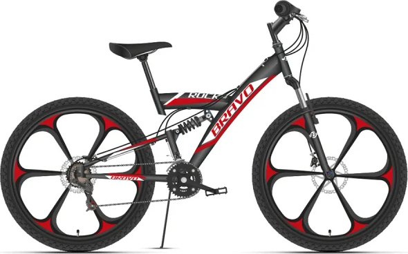 Велосипед Bravo Rock 26 D FW 2020-2021, Рама 16, черный/красный/белый