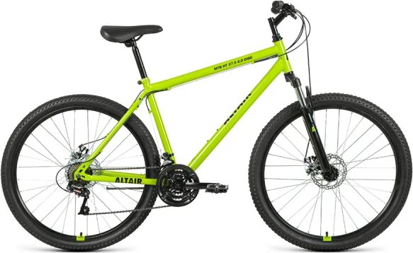 Велосипед 27,5 Altair MTB HT 27,5 2.0 disc 21 ск 20-21 г, Рама 17, Зеленый/Черный