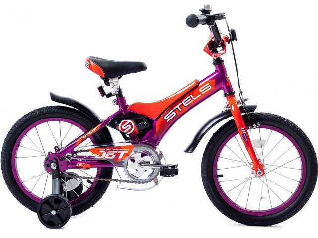 Детский велосипед Stels Jet 16” Z010, рама 9” Фиолетовый/оранжевый