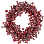 Венок Ягодное изобилие с красными заснеженными ягодами, 55 см Edelman 293828