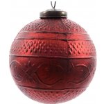 Винтажный шар Рисунки Востока 70 мм красный, стекло Kaemingk 644983