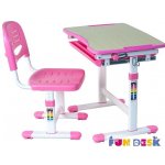 Растущая парта и стул FunDesk Piccolino (Цвет столешницы:Розовый, Цвет ножек стола:Белый)