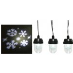 Новогодняя гирлянда - проектор Снежинки, 6 лампочек с холодным белым светом, 2.5 м, IP44 Kaemingk