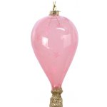 Стеклянная елочная игрушка Воздушный шар Флай розовый 14 см, подвеска Kaemingk