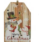 Светящаяся елочная игрушка Открытка от семьи Сноумен: Merry Christmas 12 см, на батарейках, подвеска Kaemingk