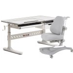 Комплект стол-трансформер FunDesk Fiore grey + эргономичное кресло FunDesk Sorridi Grey