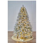 Искусственная елка с лампочками Версальская заснеженная 240 см, 560 теплых белых ламп, 100% литая хвоя, Max Christmas