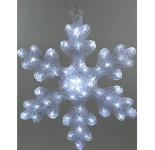 Снежинка светящаяся, 40 см, уличная, акрил, 50 холодных белых LED ламп, IP44 Kaemingk