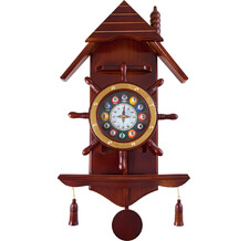 Часы настенные Избушка 33 см х 66 см, деревянные