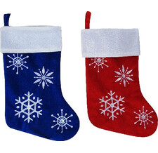 Украшение декоративное новогоднее носок Снежинка, 2 вида