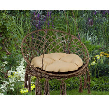 Подвесное кресло BestaFiesta качели Aruba с подушкой  + Балдахин Декор в подарок!, бежево-коричневый