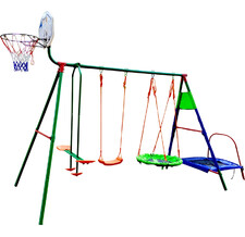Детский комплекс DFC с батутом и баскетболом (два короба)