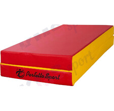 Гимнастический мат 3 (100 х 100 х 10 см) складной Perfetto Sport красно/жёлтый