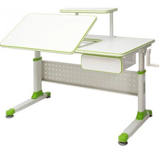 Парта трансформер Rifforma Comfort-34 (Цвет столешницы:Белый, Цвет ножек стола:Белый, Цвет кромки:Зеленый)