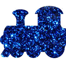 Елочное украшение Паровоз, 150 мм, синий