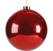 Новогодний шар глянцевый, красный, диаметр 180 мм
