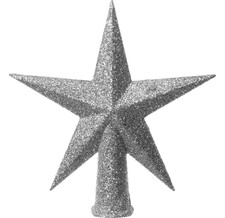 Верхушка Искристая Звезда 12 см серебряная Kaemingk