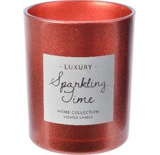 Ароматизированная свеча в стакане Sparkling Time 8.5 см красная Kaemingk
