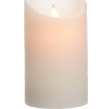 Светодиодная свеча Живое Пламя 12.5*7.5 см кремовая восковая на батарейках, таймер Kaemingk