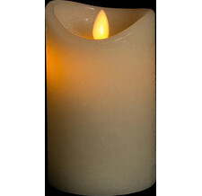 Светильник свеча восковая Живое Пламя 12.5*7.5 см бежевая, на батарейках Koopman