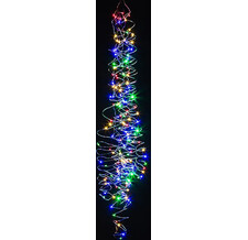 Гирлянда Хвост Капельки 10*1 м, 100 разноцветных мини LED ламп, серебряная ПРОВОЛОКА, IP44 Koopman