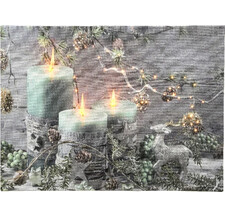 Светящаяся картина Мятное Кантри 38*28 см с оптоволоконной и LED подсветкой, на батарейках Kaemingk