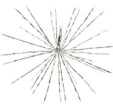 Светодиодное украшение Полярная Звезда серебряная 45 см, 60 теплых белых LED ламп с мерцанием, на батарейках, IP44 Kaemingk