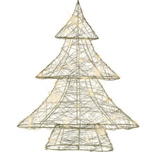 Светящаяся елка Ажурная 40 см 30 теплых белых LED ламп, серебряная проволока, батарейки, таймер Kaemingk 0.4 м