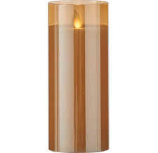 Светильник свеча восковая с живым пламенем Лацио 17.5 см золотая на батарейках Edelman