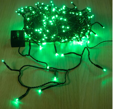 Светодиодная гирлянда нить Объемная 240 зеленых LED ламп 18 м, черный ПВХ, контроллер, таймер, IP44 Kaemingk