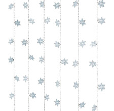 Гирлянда - занавес на окно Снежинки 1.2*1 м, 64 холодных белых LED ламп, прозрачный ПВХ Kaemingk