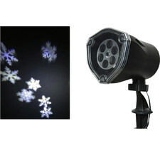 Новогодний уличный проектор Вальс Снежинок, холодный белый свет, IP44 Kaemingk