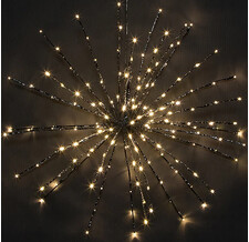 Светодиодное украшение Полярная Звезда серебряная 70 см, 160 теплых белых LED ламп с мерцанием, IP44 Kaemingk
