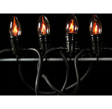 Гирлянда Свечи Горящее Пламя 10 ламп на клипсах 4 м, черный ПВХ, уличная Koopman