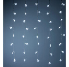 Гирлянда - занавес на окно Снежинки 1.2*2 м, 128 холодных белых LED ламп, прозрачный ПВХ Kaemingk