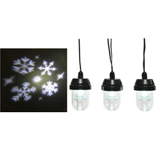 Новогодняя гирлянда - проектор Снежинки, 6 лампочек с холодным белым светом, 2.5 м, IP44 Kaemingk