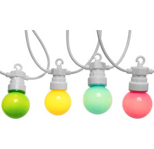Гирлянда из лампочек Карнавал Пастель, 20 ламп, разноцветные LED, 9.5 м, белый ПВХ, соединяемая, IP44 Kaemingk