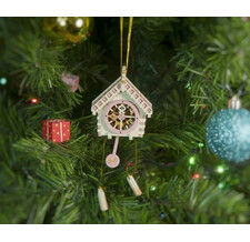 Новогоднее украшение: Часы с маятником 1013 Pink Roof Молочный цвет