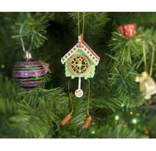 Новогоднее украшение: Часы с маятником 230-2 Зеленое яблоко