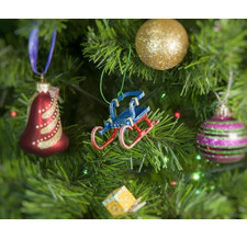 Новогодние елочные игрушки: Санки Большие 640-6 Темно синий