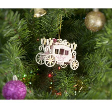 Новогодние елочные игрушки: Карета крытая 3015 Розовая карамель