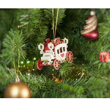 Новогодние елочные игрушки: Карета крытая 3020 Red Heart Santa Красный