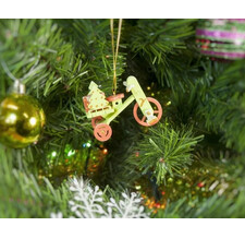 Елочная игрушка - Детский велосипед с багажником 90YY61_504 Tree Лайм
