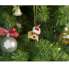 Праздничные новогодние украшения: Домик с ногами Санта Клауса 290-3 Пшеничный