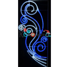 Светодиодная консоль Перо Жарптицы, 200х90 см, синяя