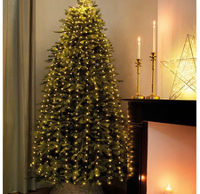 Гирлянда на елку 180-240 см Лучи Росы, 16 нитей, 832 теплых белых мини LED ламп с мерцанием, серебряная проволока, IP44 Kaemingk