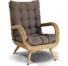 Плетеное кресло 4Sis Толедо с подушками, цвет соломенный