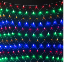 Светодиодная Сеть 2 x 2 м Разноцветная 24В, 256 LED, Провод Прозрачный ПВХ, IP54